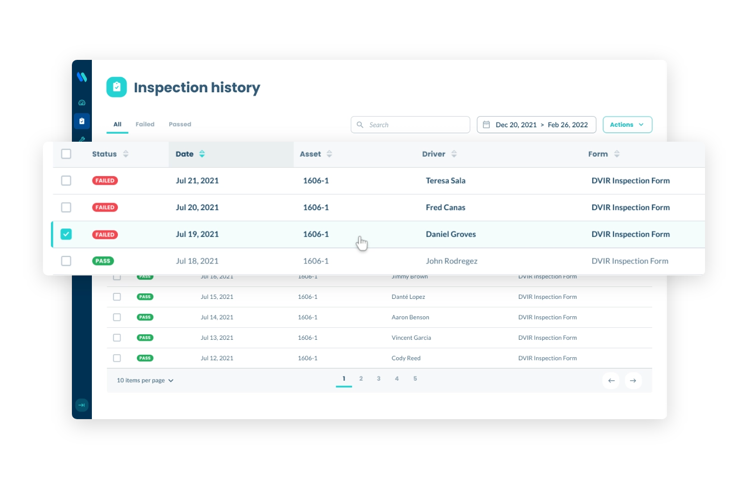 DOT audit or monthly maintenance reporting