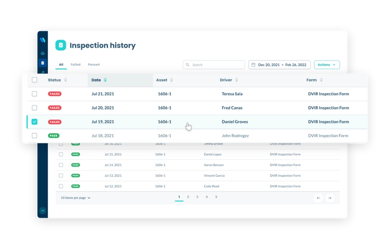 DOT audit or monthly maintenance reporting